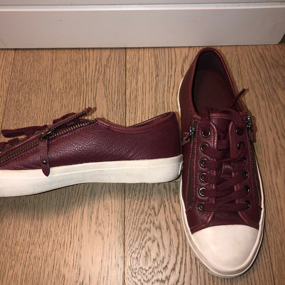 COACH Burgundy Empire Zip Lace-up Sneakers